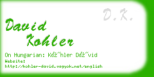 david kohler business card